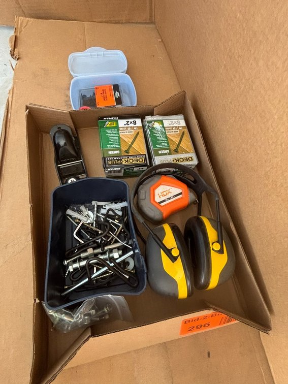 Fence Screws, Ear Protection, Tape Measures, and Assorted Hardware