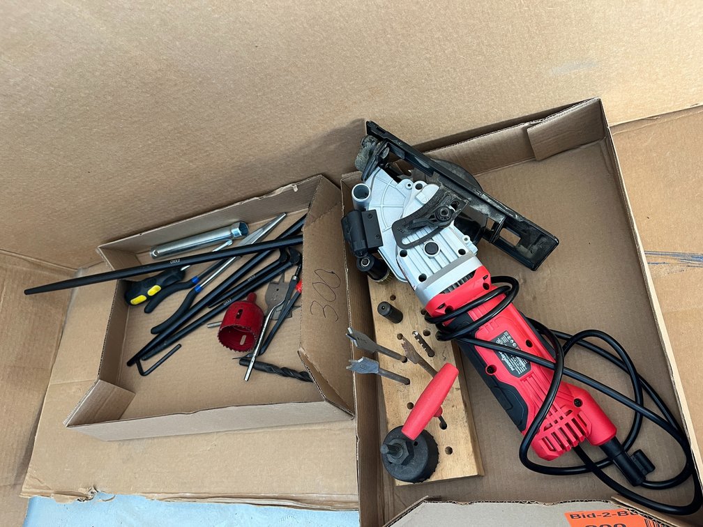 Powersmart Electric Compact Circular Saw, Bits with Bit Stand, and Hand Tools