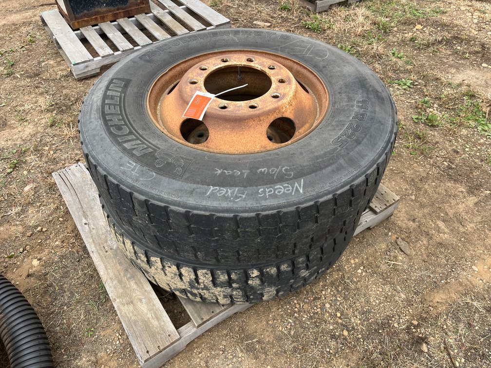 (2) Michelin 11R22.5 Tires with Steel Rim