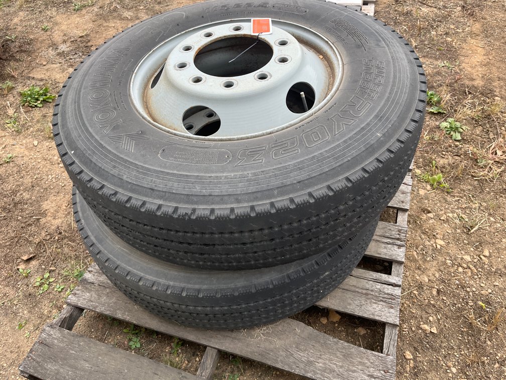 (2) Yokohama 11R22.5 Tires with Steel Rim