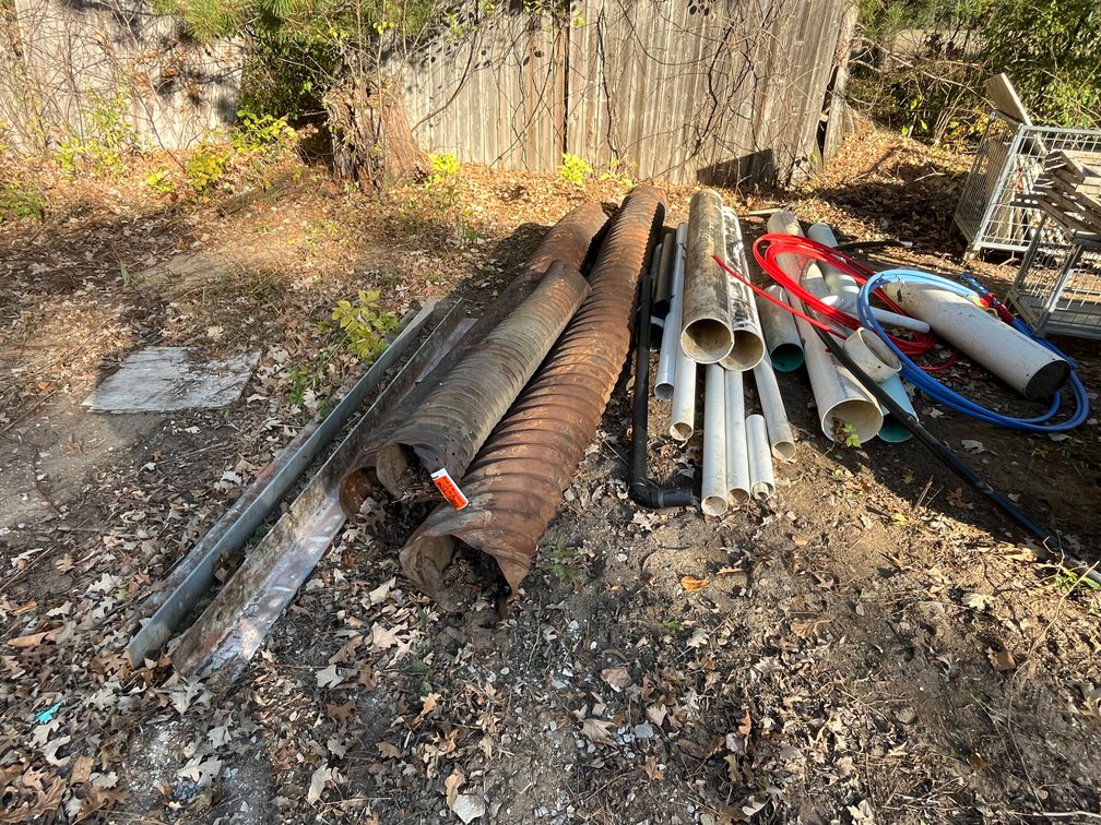 PVC Pecks, (3) Metal Culverts and End Tubing