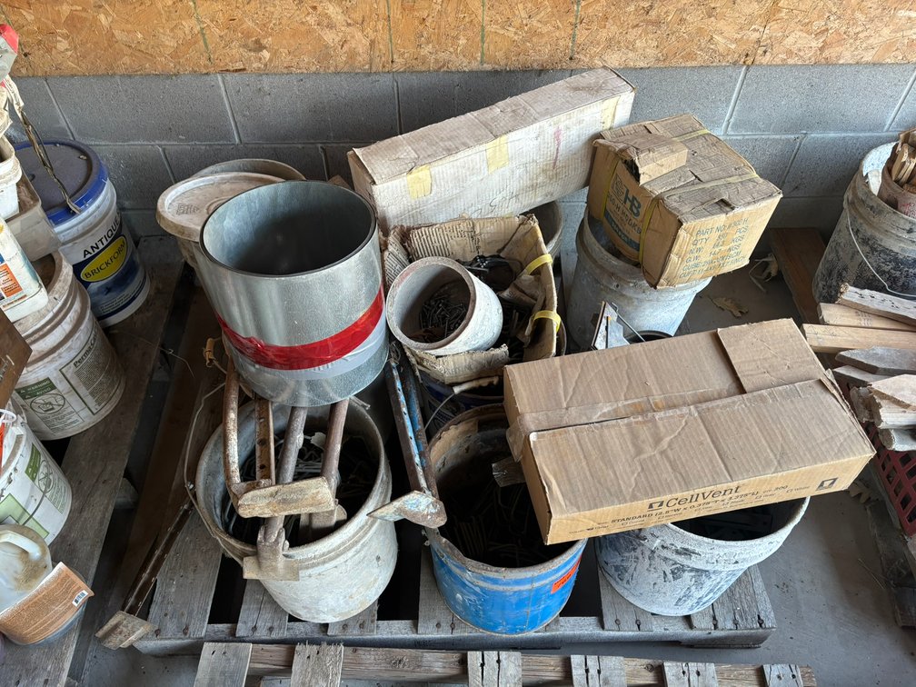 (5) Brick Tongs, Brick Tires, Weep Vents and Assorted Anchors