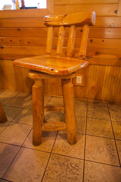 (1) High Top Log Chair