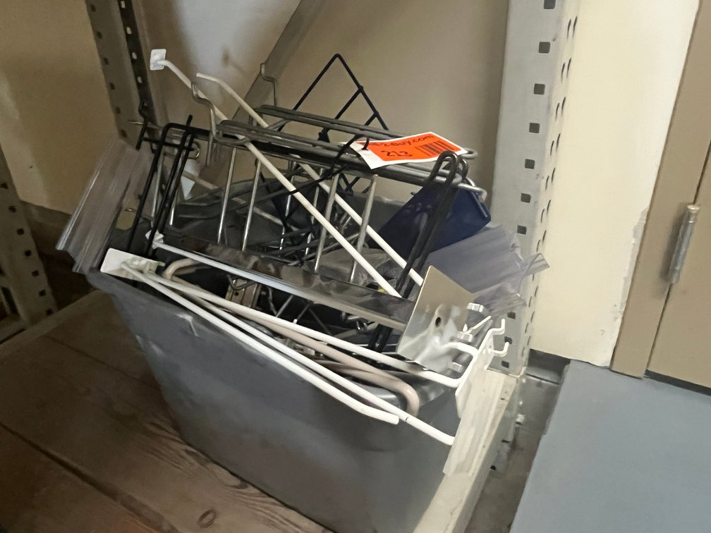 Tote of Assorted Hangers and Displays