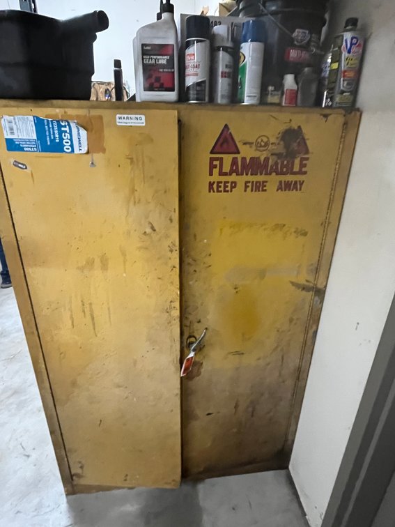 Yellow Cabinet with Contents
