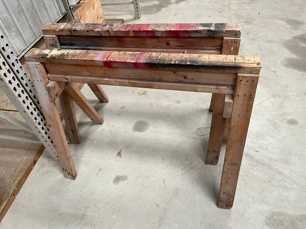 (2) Wooden Sawhorses