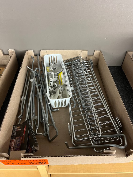 Assorted Hooks, Shelf Dividers, and Price Tag Holders
