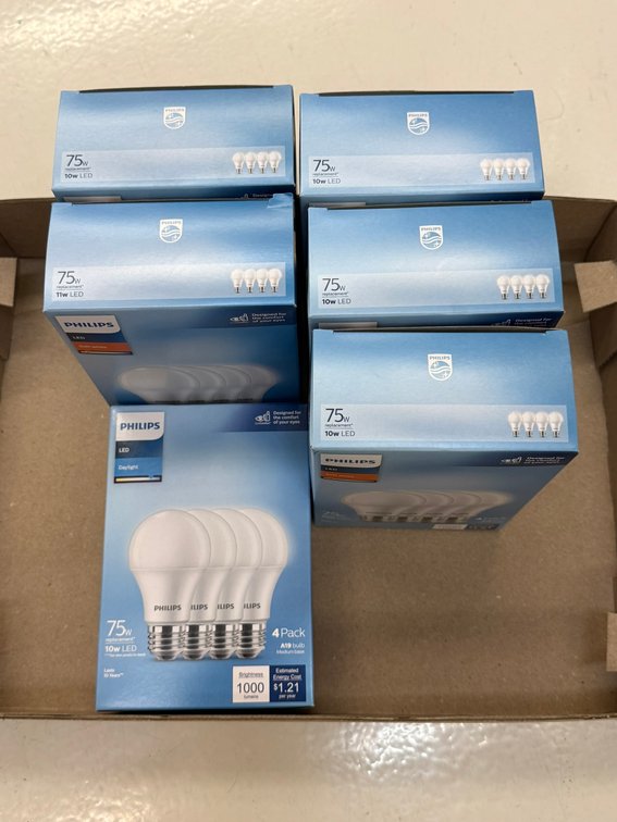 (6) Philips LED 75W Bulbs