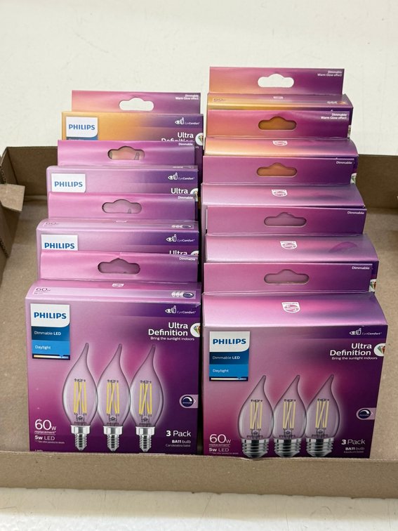 (9) Philips 60W Dimmable LED 3 Pack