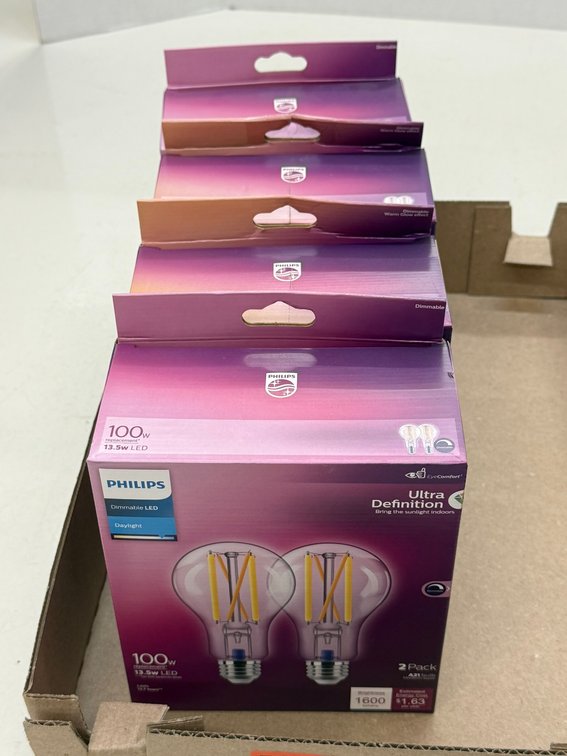 (4) Philips Dimmable LED 100W 2 pack