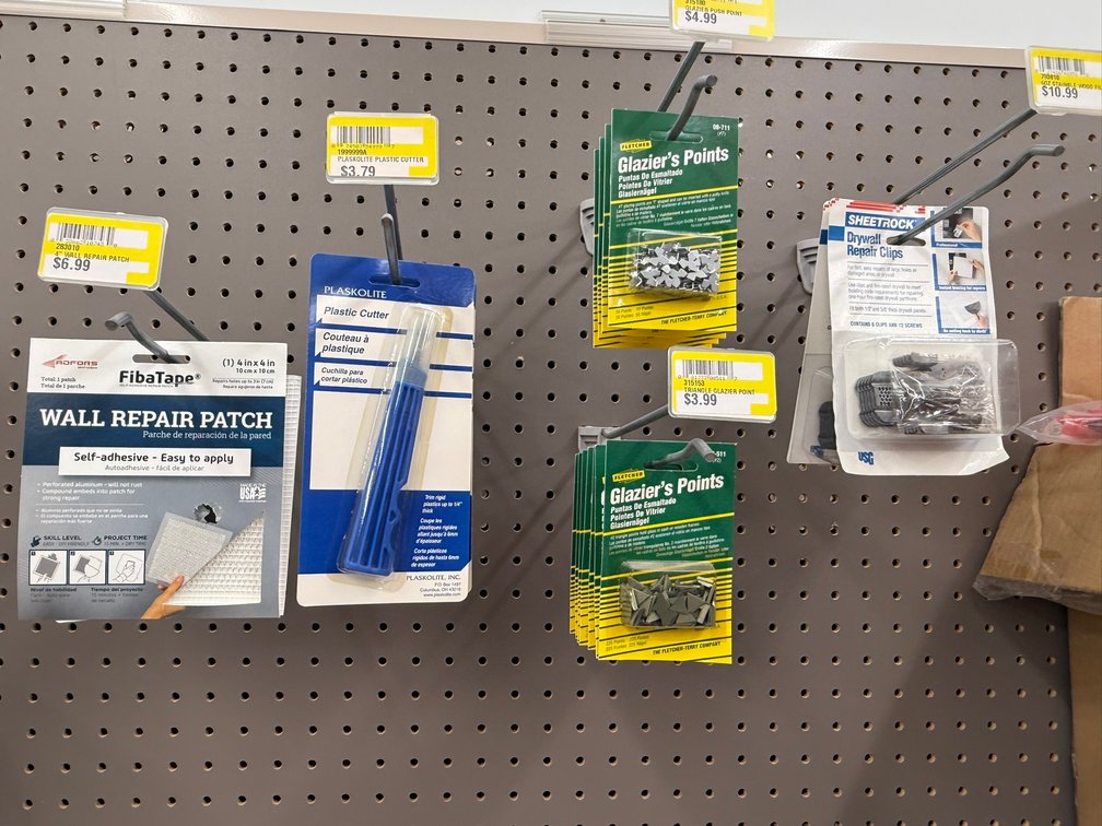 (20) Plastic Cutter, Wall Repair Patch, Drywall Repair Clips, and Glazier's Points