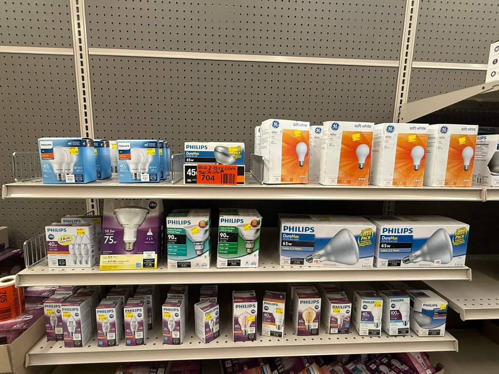 (3) Shelves of Assorted Bulbs