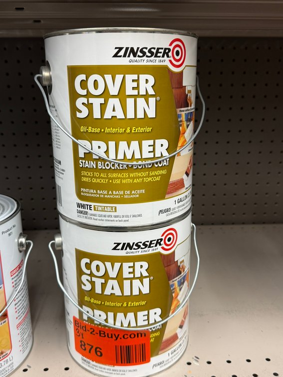 (3) Zinsser Cover Stain Oil-Base Interior/Exterior Primer