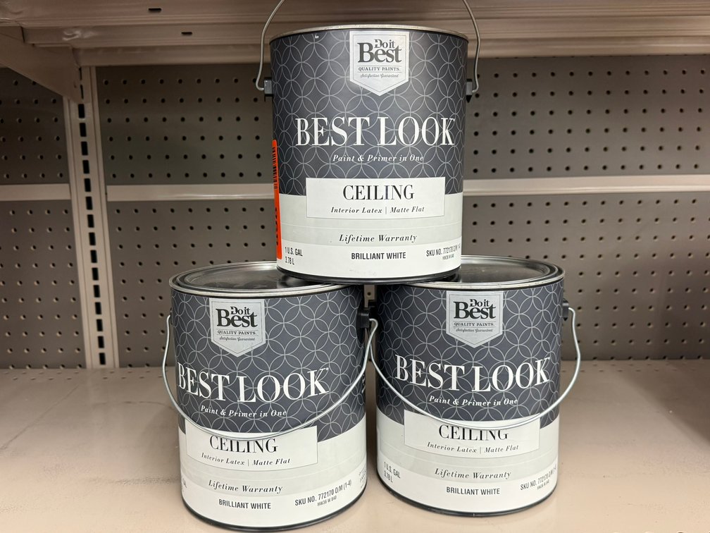 (3) Do It Best Best Look Paint and Primer in One Ceiling Matte Flat