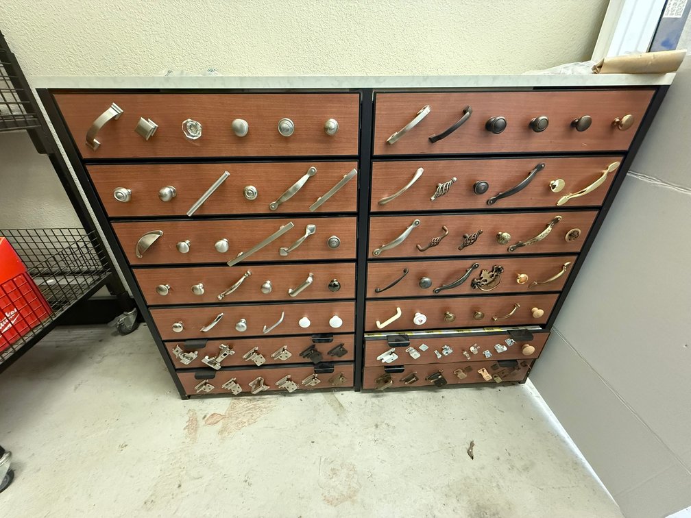 14 Drawer Cabinet with Door Hardware