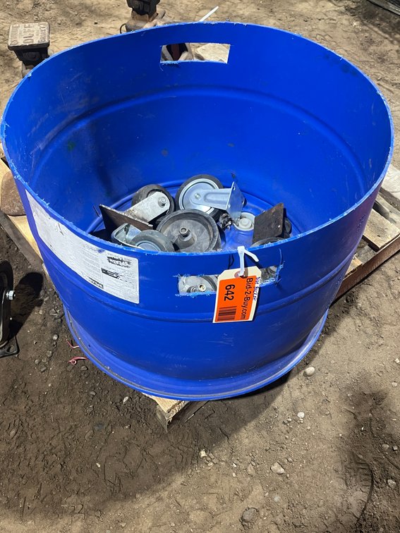 Blue Bin with (8) Coaster Wheels