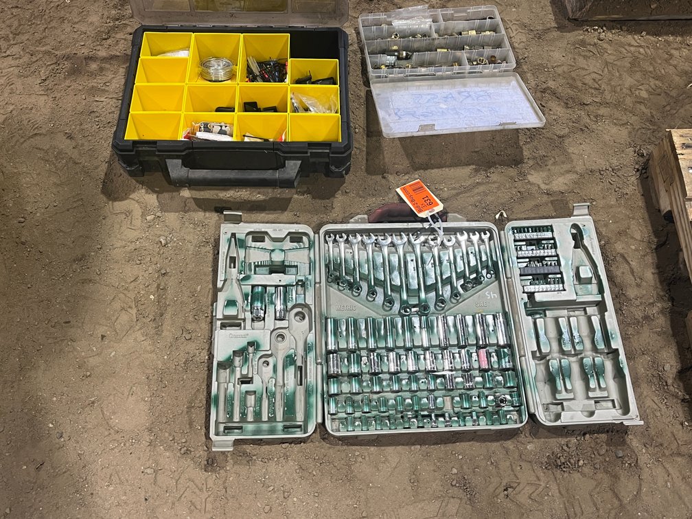 Assorted Shop Tools and Storage Organizers with Brass Fittings