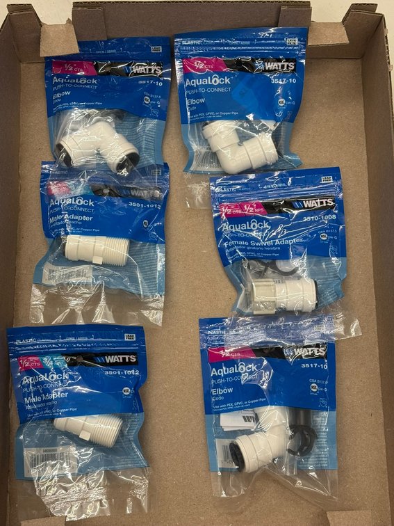 (5) Male Adapter, Elbow, Female Swivel Adapter