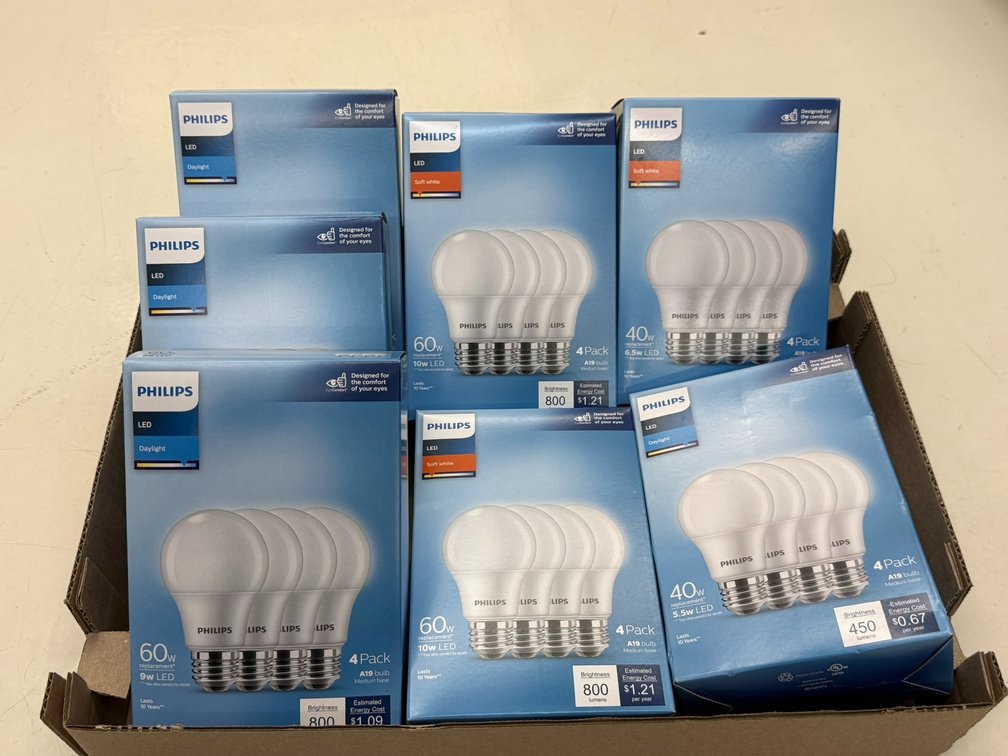 (7) Philips LED 4 Pack Bulbs