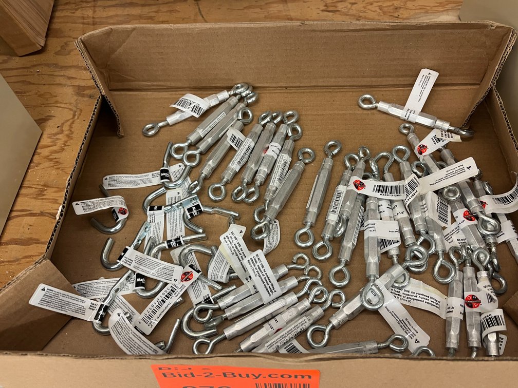 Assorted Sized Small Turnbuckles and Hooks