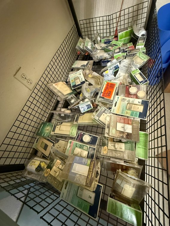 Bin Large Assortment of Electrical Outlets and Dimmers