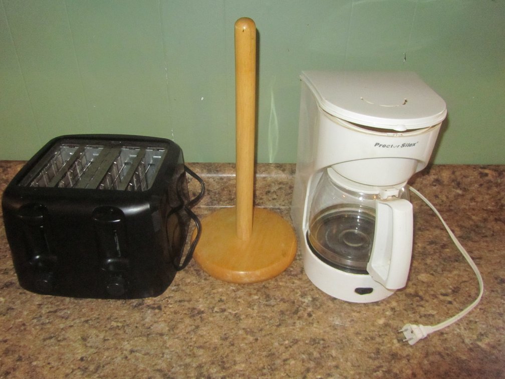 12-Cup Coffee Maker, 4-Slice Toaster, And Paper Towel Holder