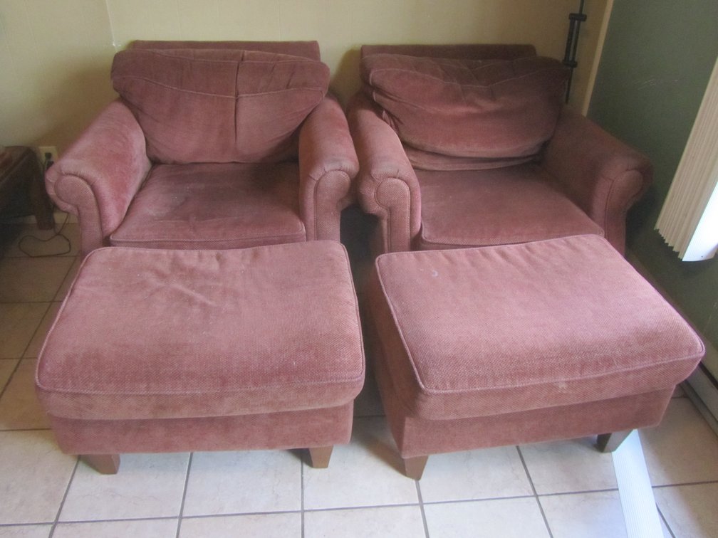 Pair Of Soar Chairs And Ottomans