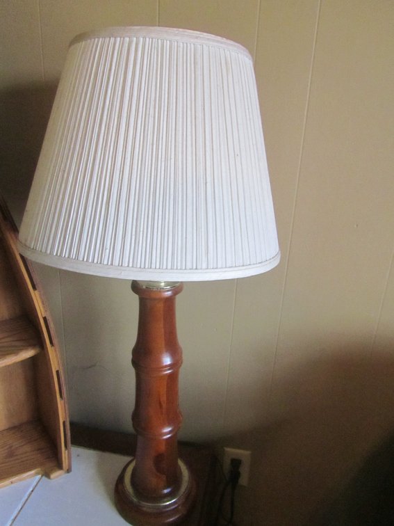 Wood Table Lamp W/Shade