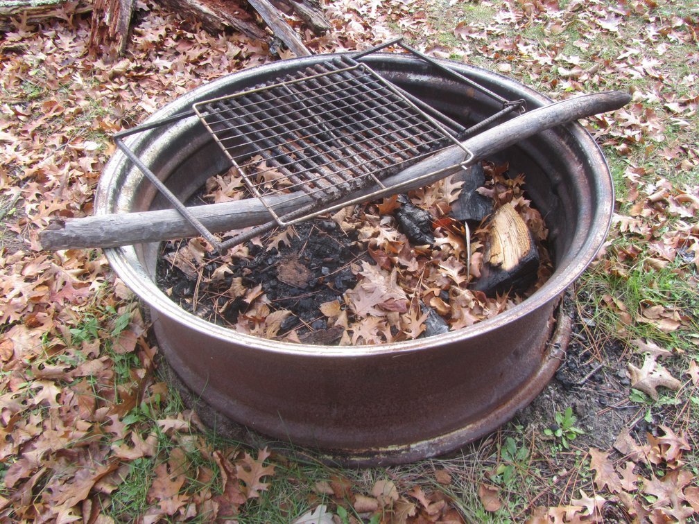 Tractor Rim Fire Pit Ring And Metal Grill Grate