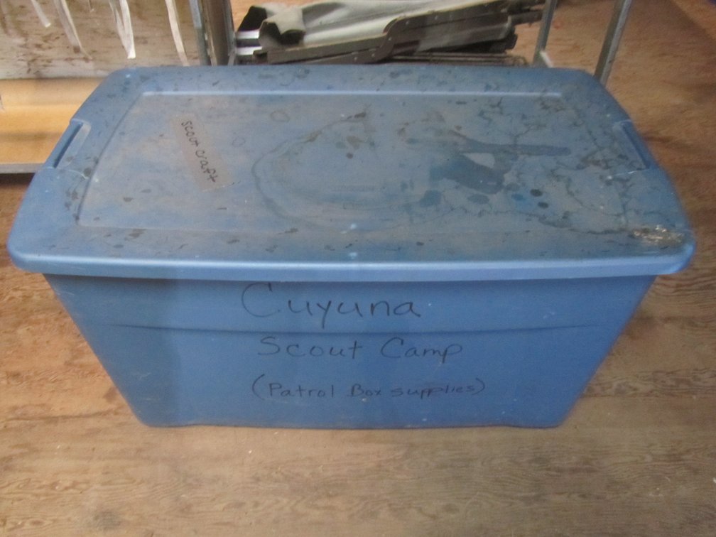 Tub With Some Camp/Scout Supplies