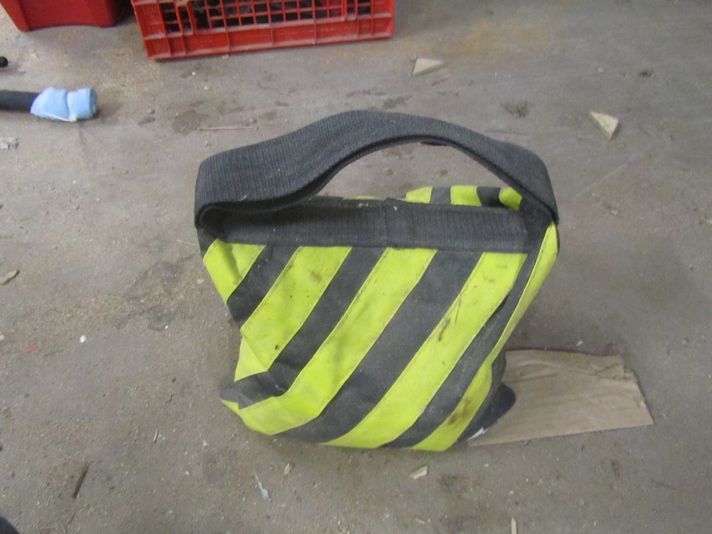 PBL Caution-Striped Saddle Sandbag