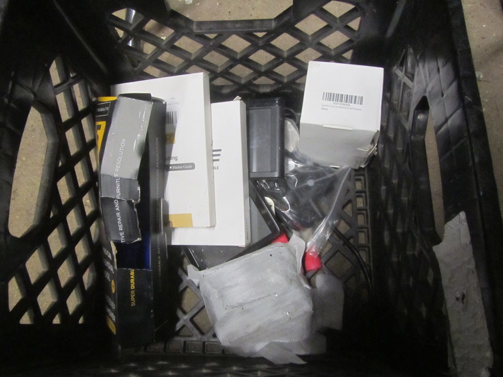 Milk Crate Full Of Assorted Automotive Items
