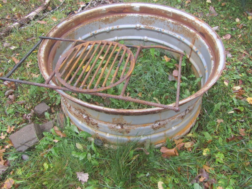 Tractor Rim Fire Pit Ring And Rebar Grill Grate