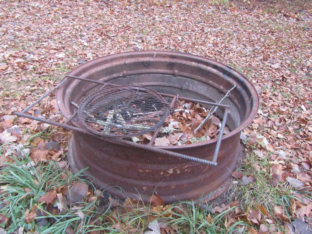 Tractor Rim Fire Pit Ring And Rebar Grill Grate