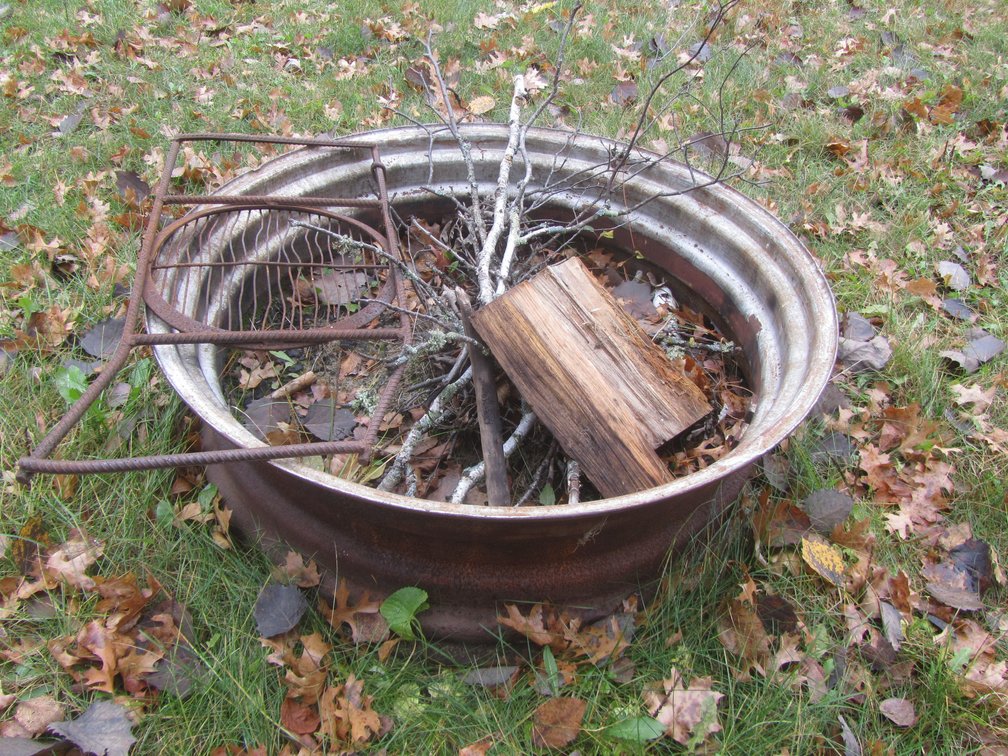 Tractor Rim Fire Pit Ring And Rebar Grill Grate