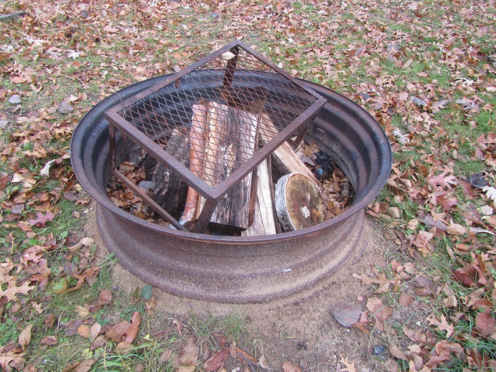 Tractor Rim Fire Pit Ring And Metal Grill Grate
