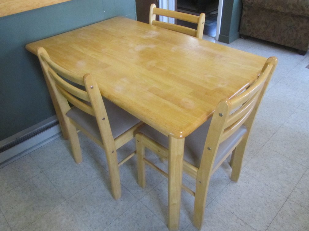 Wood Table W/(3) Chairs