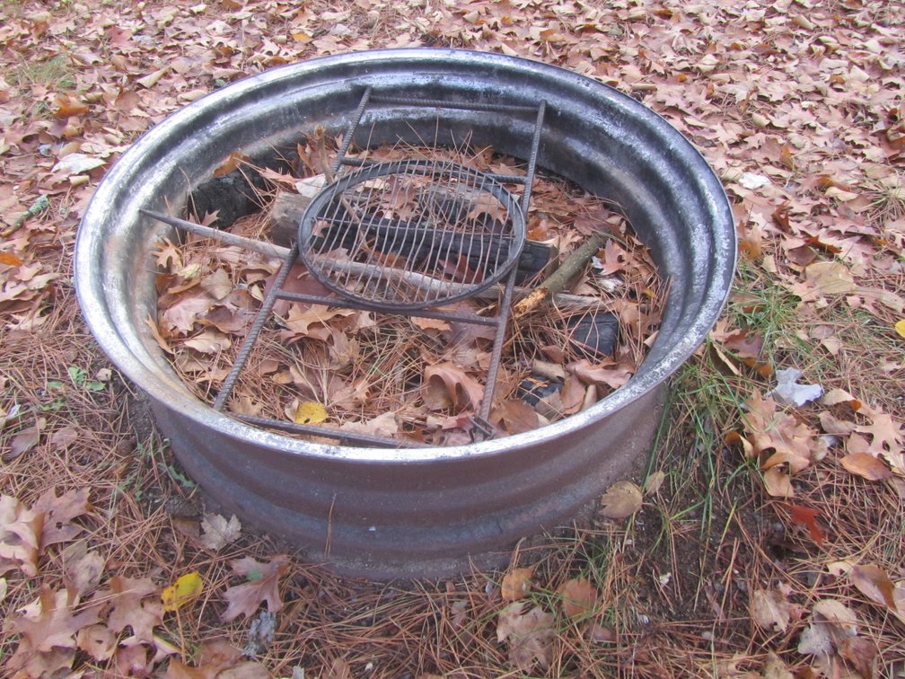 Tractor Rim Fire Pit Ring And Metal Grill Grate