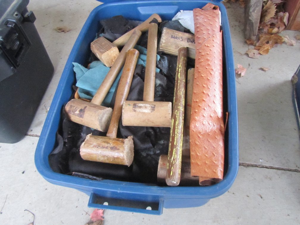 Tub Of Assorted Leather/Vinyl Materials