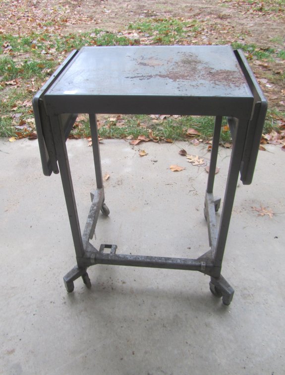 Vintage Metal Drop-Leaf Cart