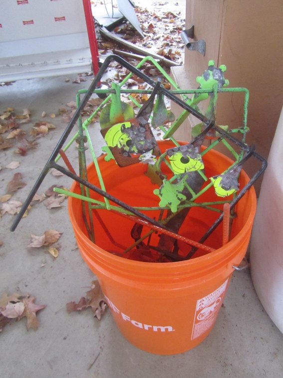 5 Gallon Bucket With Assorted Metal Shooting Targets