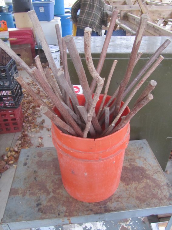 Bucket Full Of Wood Branches For Crafting