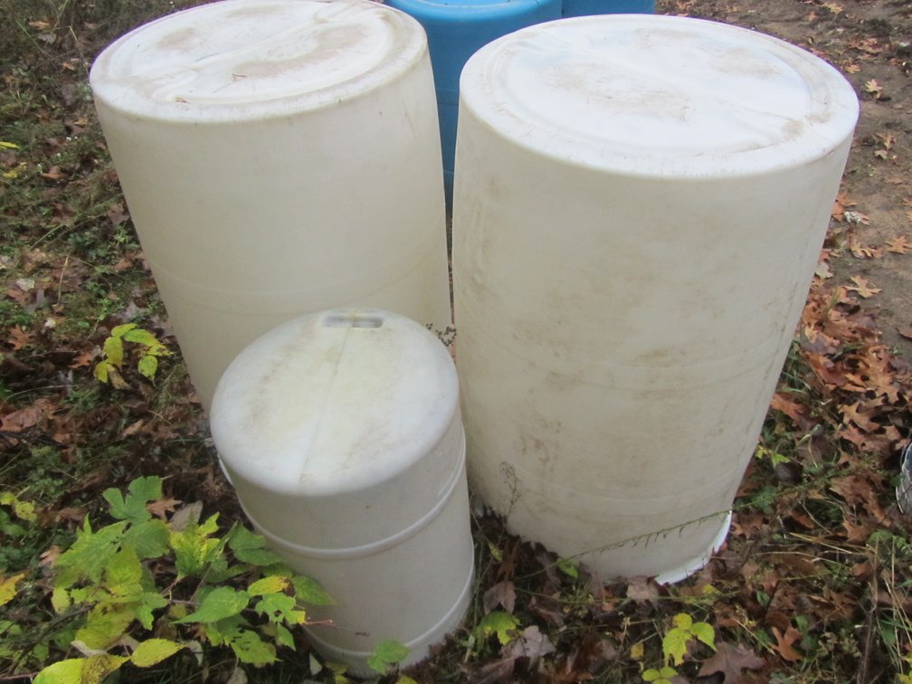 (3) Plastic Barrels