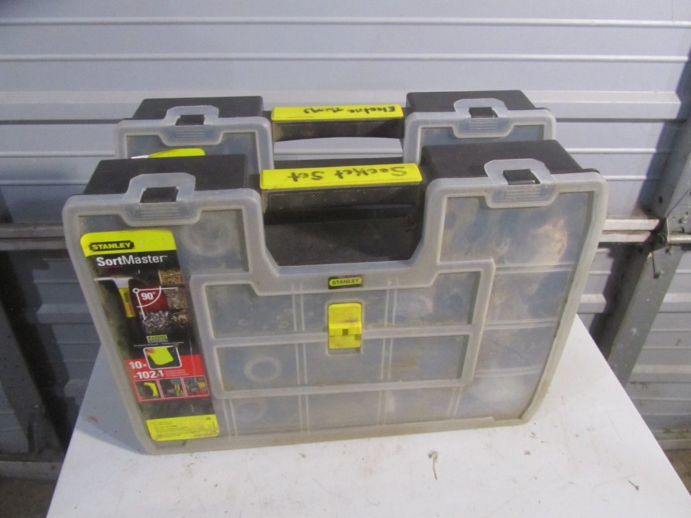 (2) Stanley SortMaster Organizers Full Of Plumbing Hardware
