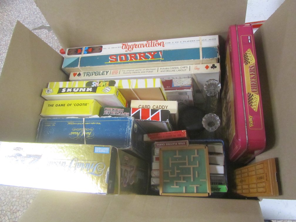 Box Full Of Assorted Board Games
