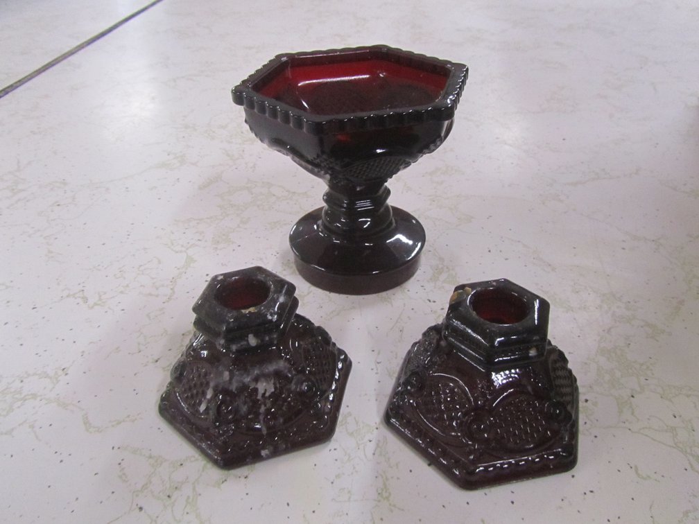 (3) Cut Glass Candle Holders