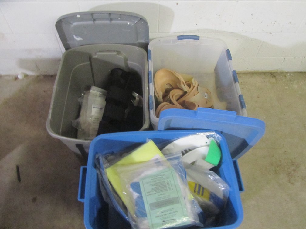(3) Tubs Of Assorted Medical Equipment
