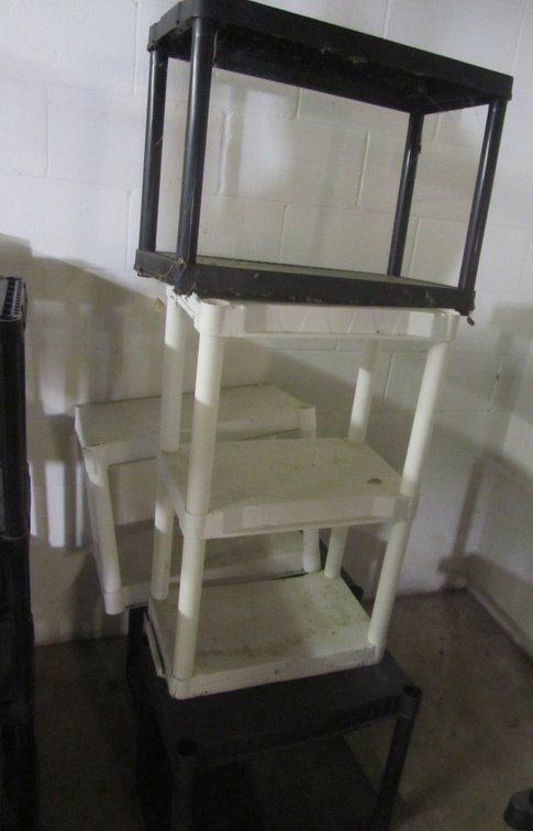 Lot Of Assorted Plastic Shelving Units