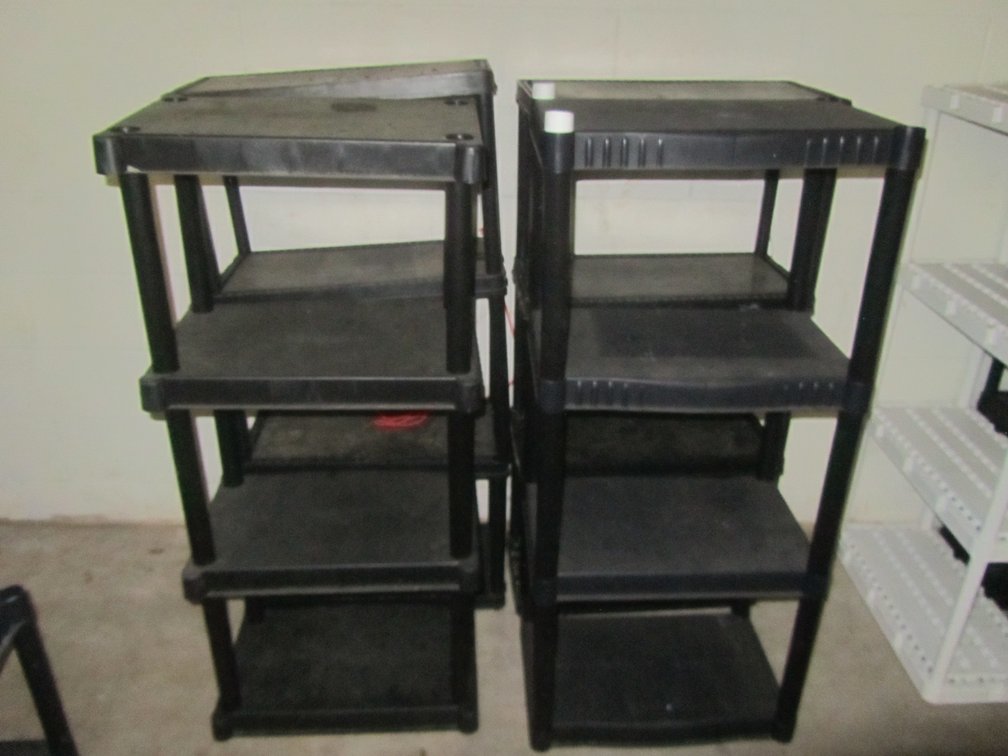 (4) Plastic Shelving Units