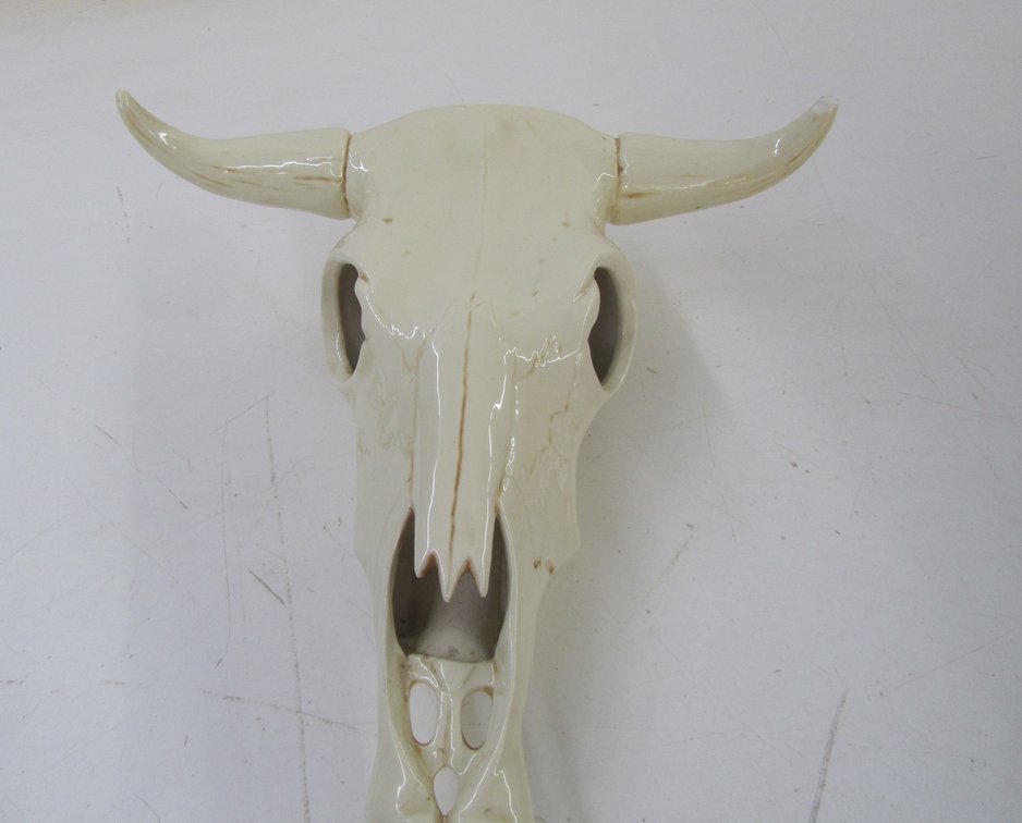 Ceramic Bull Skull Decoration